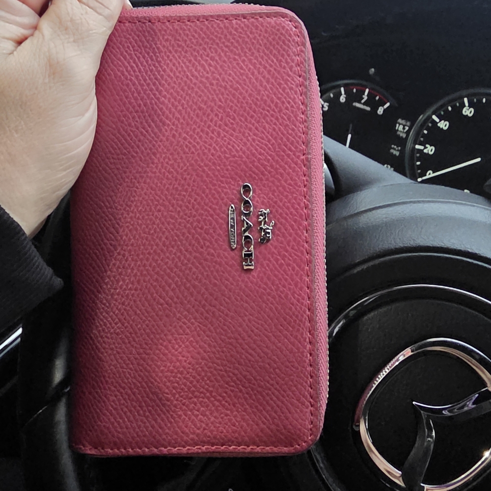 Coach Pink Leather Wallet
